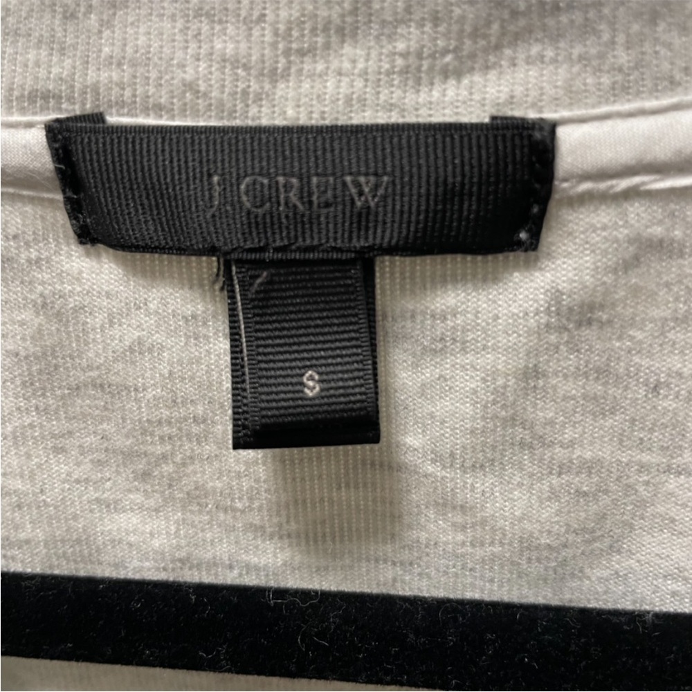 J. Crew Light Gray and Beige Mixed Media Crew Neck Sweater - Picture 2 of 5